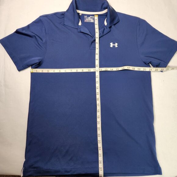 Under Armour 1251484 Men's UA Freedom Logo Short Slv. Polo Golf Shirt Navy - Picture 3 of 7